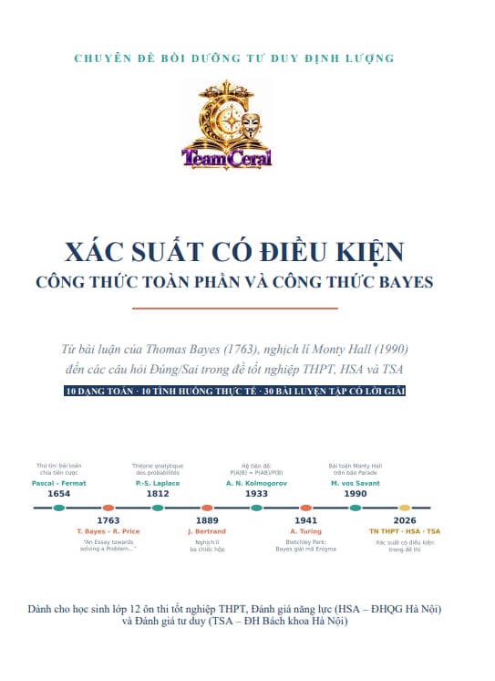 chuyên đề xác suất có điều kiện, công thức xác suất toàn phần và công thức bayes