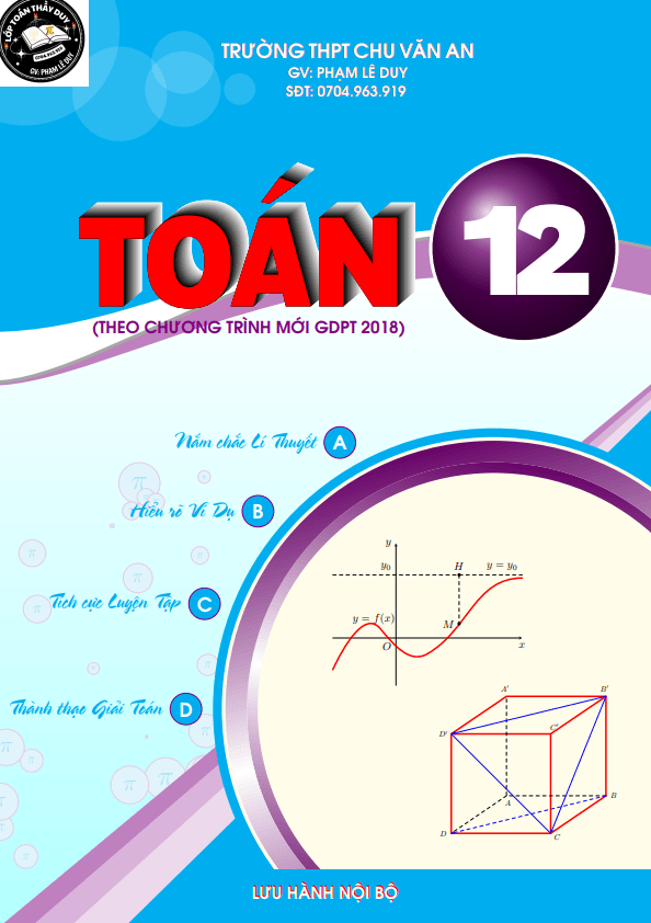 tài liệu học tập môn toán lớp 12 theo chương trình giáo dục phổ thông 2018