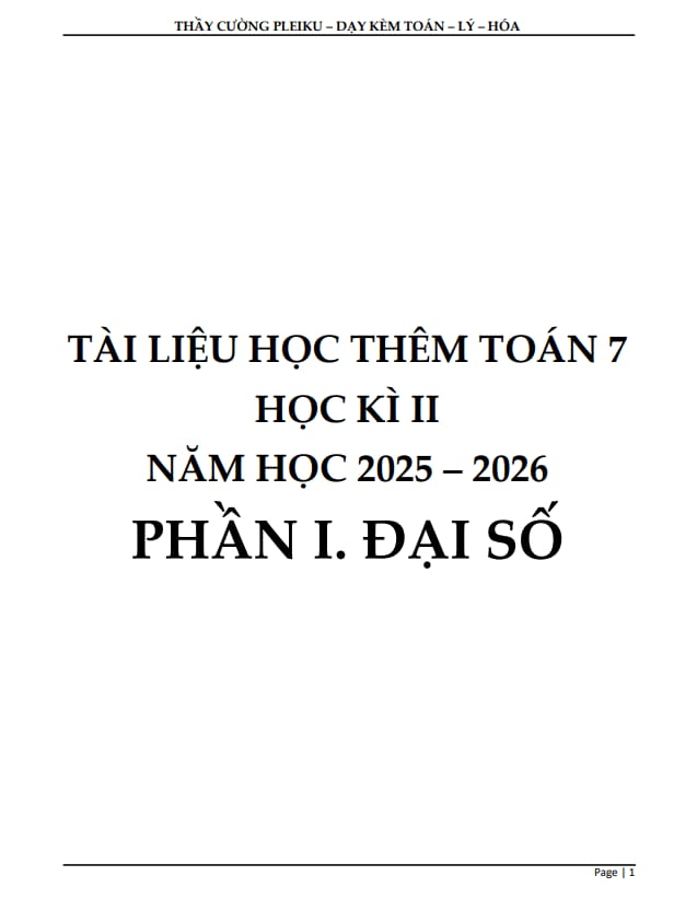tài liệu học thêm môn toán 7 sách kết nối tri thức với cuộc sống học kì 2